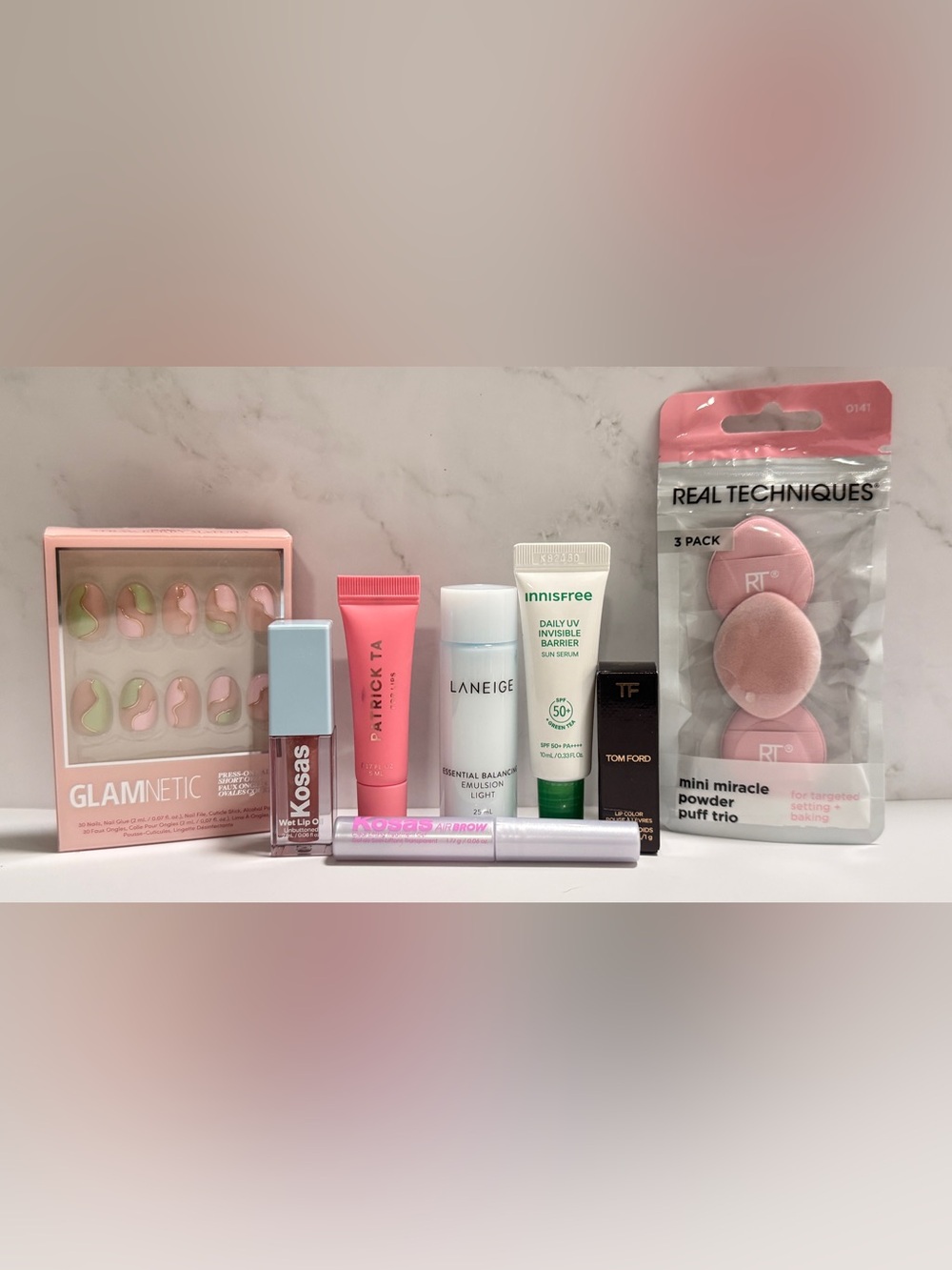 NEW Luxury Beauty Bundle Tom Ford Patrick Ta Kosas Laneige Glamnetic